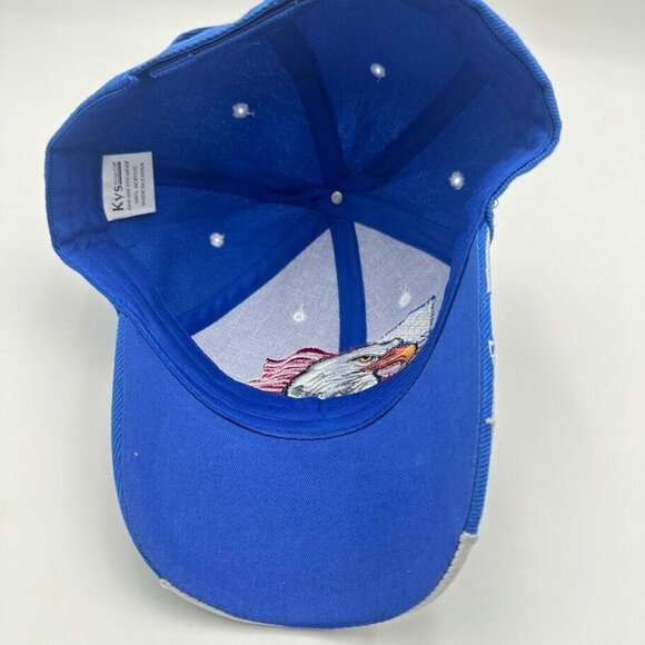 USA Flag Hat One Size American Eagle Strap Back Adjustable Cap Stars Stripes - Picture 6 of 9